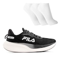 Tênis Fila Racer Speedzone Masculino + 3 Pares de Meias PRETO/CINZA