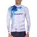 Camisa Manga Longa ciclismo ERT Elite Alpe D'Huez slim fit Unissex BRANCO/AZUL