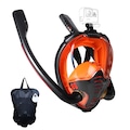 Mascara Subaquática de de Mergulho Gold Sports Full Face Maui Double Snorkel LARANJA