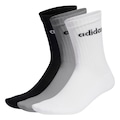 Meia adidas Unissex C Lin Crew - 3 Pares CINZA/PRETO