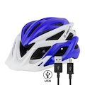 Capacete ciclismo Absolute Wild Flash led traseiro USB BRANCO/AZUL