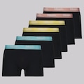 Kit Cueca Boxer Masculina Mash Cotton - 6 Unidades PRETO