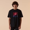 Camiseta Fila Over Cotton Union Racer Masculina PRETO