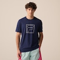 Camiseta Fila Regular Classic Outline Masculina AZUL ESCURO