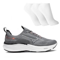 Tênis Masculino Mizuno Cool Ride 3 + 3 Pares de Meias CHUMBO