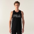 Camiseta Regata Fila Letter Outline Masculina PRETO/BRANCO