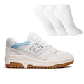 Tênis Feminino New Balance 550 + 3 Pares de Meias BEGE