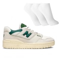 Tênis Masculino New Balance 550 + 3 Pares de Meias BEGE