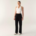 Calça Fila Wide Essentials Rib Feminina PRETO