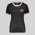 Camiseta Do Vasco Rugido Feminina FutFanatics PRETO
