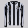 Camiseta Manga Longa Do Santos Retrô 1978 Masculina FutFanatics PRETO