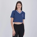 Camiseta Cropped Cruzeiro Clube FutFanatics Feminina AZUL