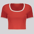Camiseta Cropped Fila Rib Feminina VERMELHO