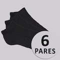 Meia Cano Baixo adidas Unissex - 6 pares PRETO