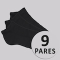 Meia Cano Baixo adidas Unissex - 9 pares PRETO