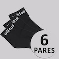 Meia Cano Curto adidas Logo Linear Ankle Unissex - 6 Pares PRETO