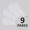 Meia Cano Curto adidas SPW Unissex - 9 pares BRANCO