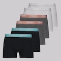 Cuecas Boxer Mash Cotton - 6 unidades - Adulto PRETO