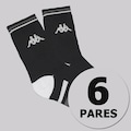 Meia Cano Médio  Kappa Comfort Unissex - 6 Pares PRETO