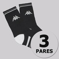 Meia Cano Médio Kappa 3 Pares Comfort  - 3 pares PRETO