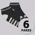 Meia Cano Baixo Kappa 6 Pares Comfort Unissex PRETO