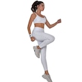 Calça Legging Alto Giro Personalizado Feminina BRANCO/PRETO