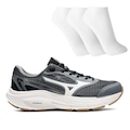Tênis Mizuno Hawk 6 Masculino + 3 Pares de Meias CHUMBO