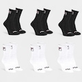 Kit Meia Fila Cano Alto Com 6 Pares PRETO/BRANCO