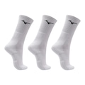 Meia Cano Médio Mizuno Prime Atoalhada Kit 3 Pares Unissex BRANCO