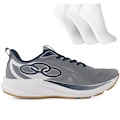Tênis Masculino Olympikus Circuito + 3 Pares de Meias CINZA/AZUL ESC