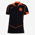 Camisa Corinthians Nike Total 90 III 2025/26 Torcedora Pro Feminina PRETO/LARANJA