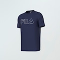Camiseta Fila Regular Letter Outline Masculina AZUL ESCURO