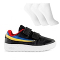 Tênis Fila Arcade Vlc Infantil + 3 Pares de Meia Cano Curto Cano Curto PRETO/AZUL