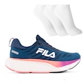 Tênis Fila Float Maxxi 2 Feminino + 3 Pares de Meia Cano Curto CORAL