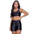 Conjunto Top e Short New Zig 3D Vekyo Bojo Compressão Moda Fitness PRETO