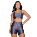 Conjunto Top e Short New Zig 3D Vekyo Bojo Compressão Moda Fitness CINZA