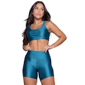 Conjunto Top e Short New Zig 3D Vekyo Bojo Compressão Moda Fitness AZUL