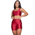 Conjunto Top e Short New Zig 3D Vekyo Bojo Compressão Moda Fitness VERMELHO