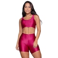 Conjunto Top e Short New Zig 3D Vekyo Bojo Compressão Moda Fitness ROSA