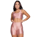 Conjunto Top e Short New Zig 3D Vekyo Bojo Compressão Moda Fitness ROSA CLARO