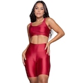 Conjunto Top e Bermuda New Zig 3D Vekyo Bojo Compressão Moda Fitness VERMELHO