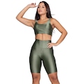 Conjunto Top e Bermuda New Zig 3D Vekyo Bojo Compressão Moda Fitness VERDE