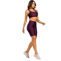 Conjunto Top e Bermuda New Zig 3D Vekyo Bojo Compressão Moda Fitness ROXO