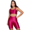 Conjunto Top e Bermuda New Zig 3D Vekyo Bojo Compressão Moda Fitness ROSA
