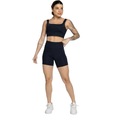 Conjunto Top Alça Grossa e Short Smart Vekyo Alta Compressão Treino Academia Moda Fitness PRETO