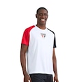 Camiseta Braziline São Paulo Entrelaco Masculina BRANCO/VERMELHO