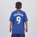 Camisa Barcelona Lewandowski 9 Dominant FutFanatics Infantil AZUL