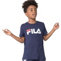 Camiseta Fila Letter Premium Infantil AZUL ESC/BRANCO