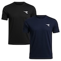 Kit 2 Camisetas Diadora Small Logo Masculina PRETO