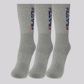 Kit Meia Fila 3 Pares Cano Alto Double Unissex CINZA